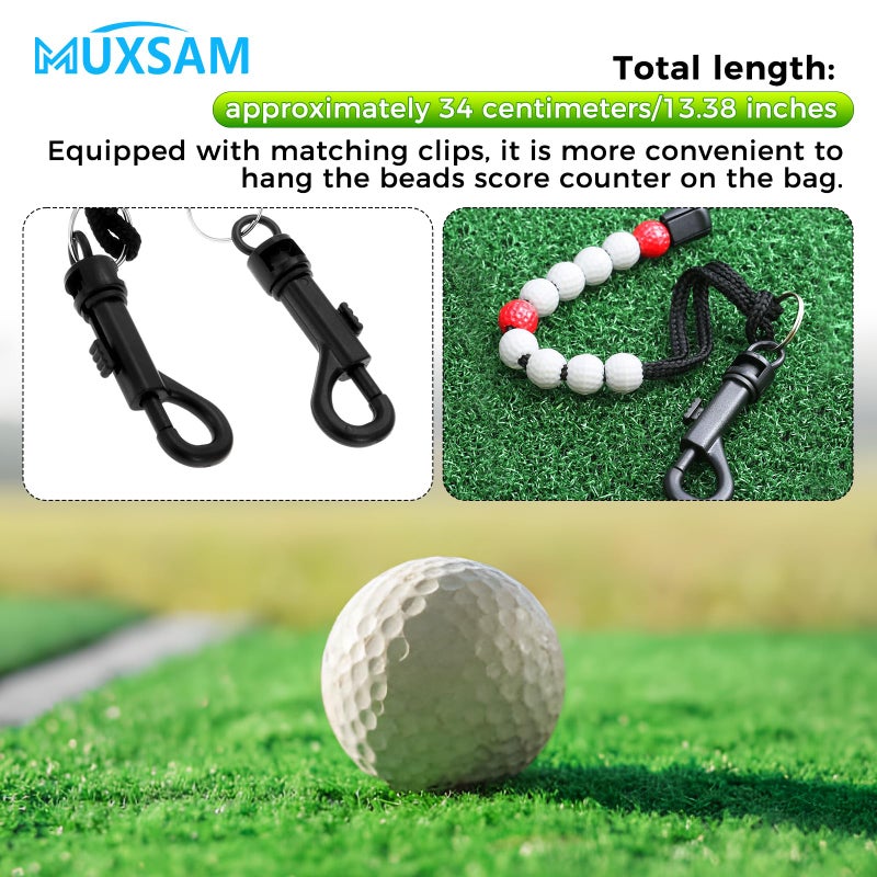 MUXSAM 1 Piece Golf Beads Score Counter with Clip (Red), Golf Stroke Score Count Keeper Putting Score Counter for Referee Caddy Golfer - Image 4